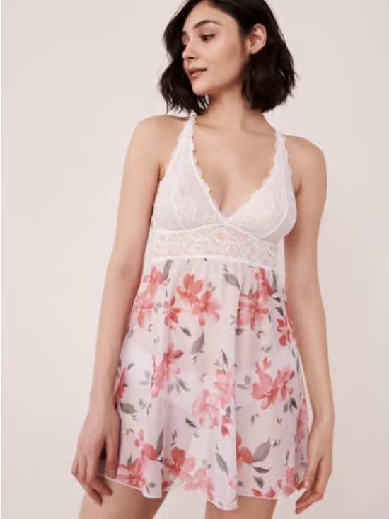 La Vie En Rose Other - NWT Floral Lace Babydoll Chemise Nightdress Lingerie Slip Gown Intimates
